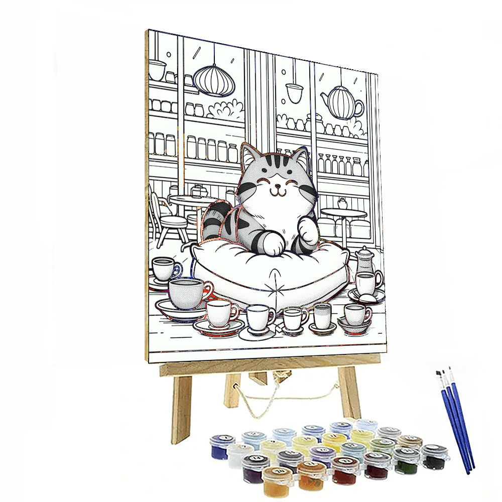 Charming Cat Café Paint By Numbers