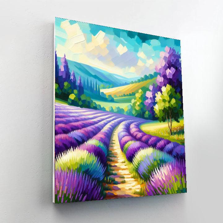 Sunny Lavender Lane Paint By Numbers Art