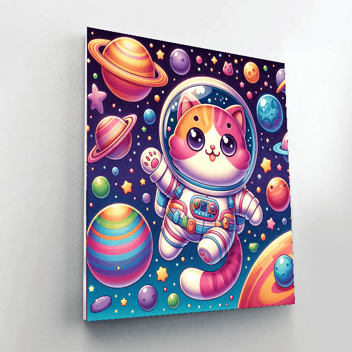 Space Cat Adventures Painting Number Kit