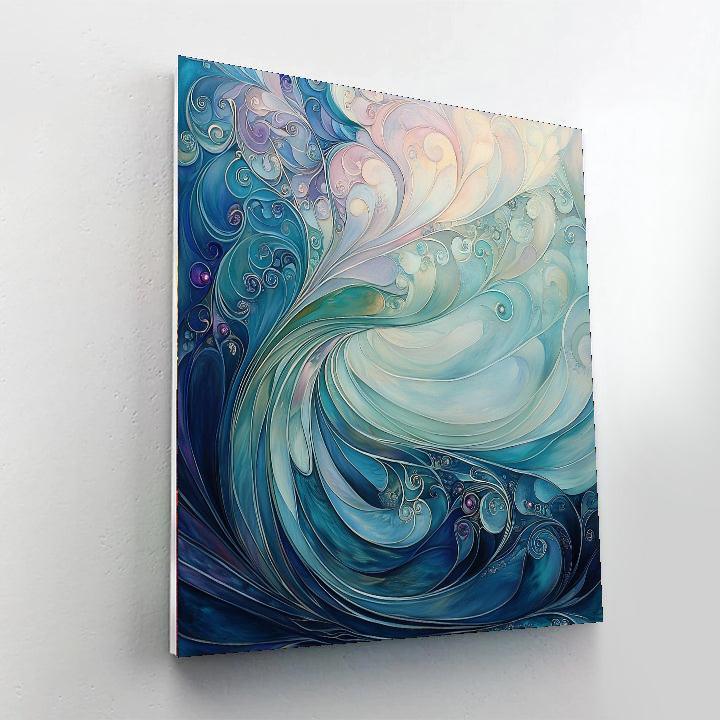 Alphonse Mucha Inspired Luminous Waves  Painting Number Kit