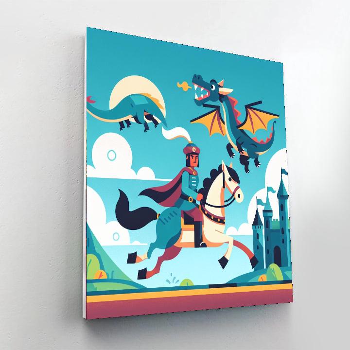 Medieval Knights And Dragons Paint By Numbers Kits