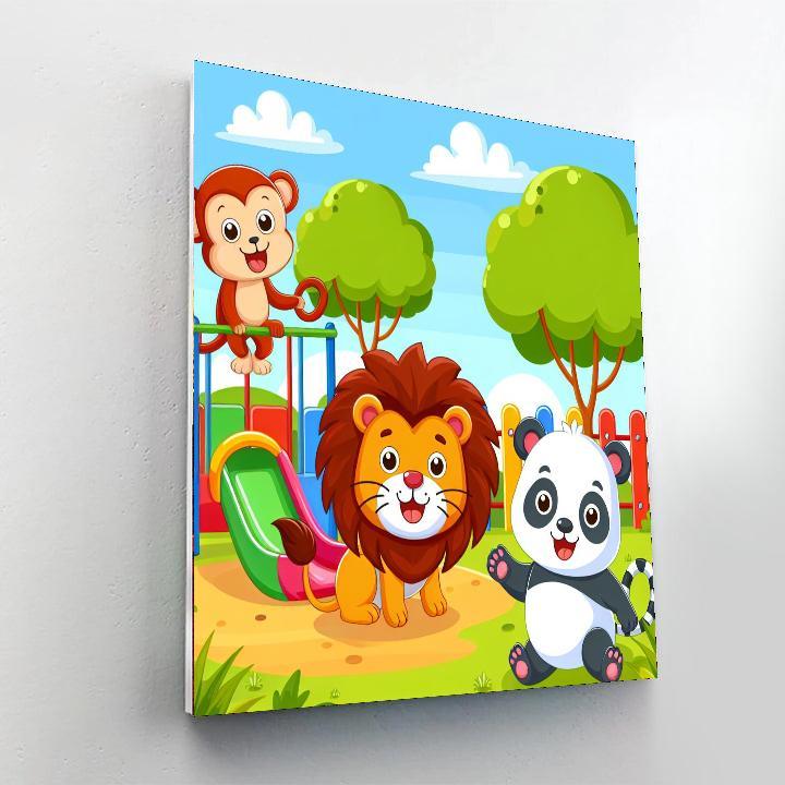 Playful Zoo Animals Painting By Numbers Kit