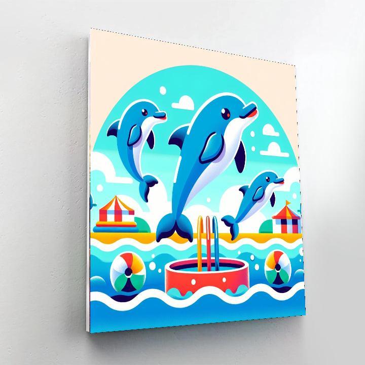 Seaside Dolphin Show Numbered Painting Kits