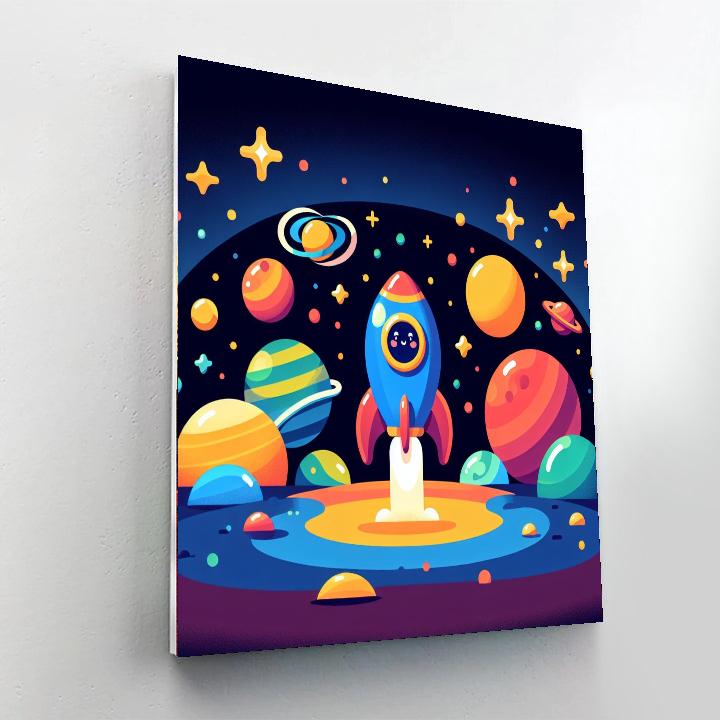 Friendly Space Voyage Paint By Numbers Art