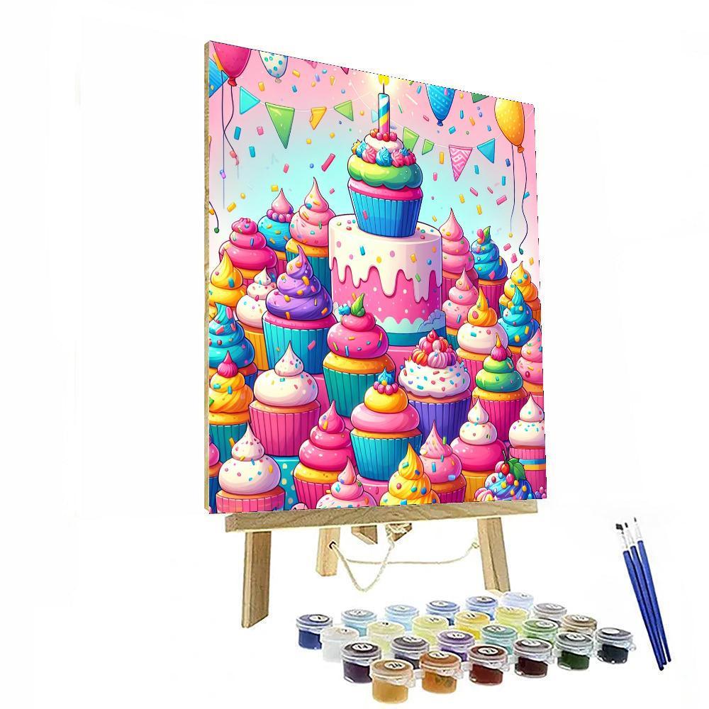 Sweet Tooth Cupcake Party Painting Number Kit