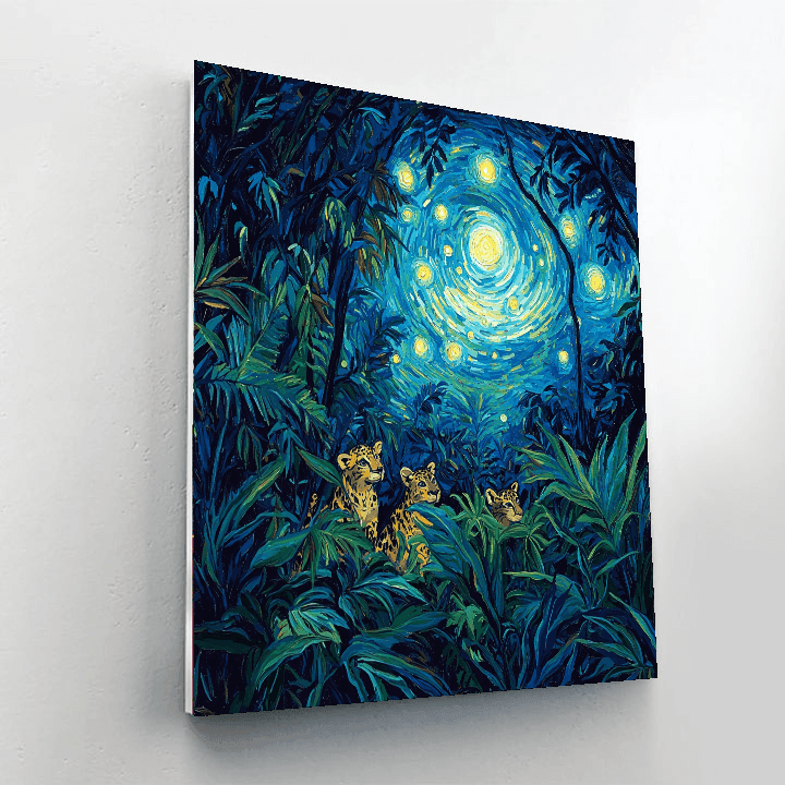 Vincent Van Gogh Inspired Starry Jungle Night  Painting By Numbers Kit