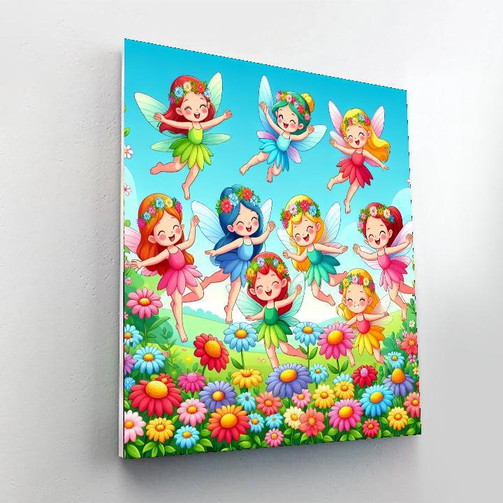 Colorful Fairies In The Garden Paint By Number