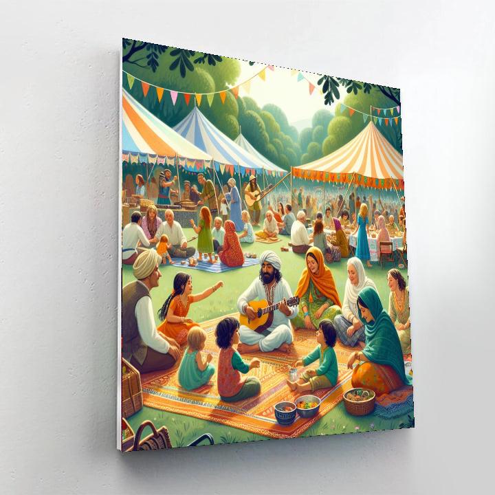 Folk By The Oak Paint By Numbers