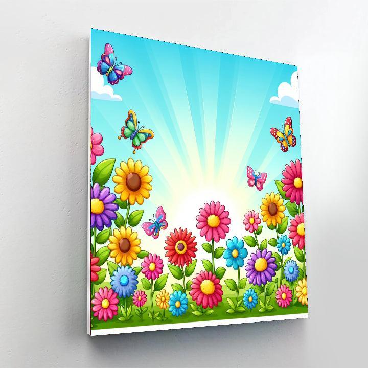 Rainbow Garden Of Butterflies DIY Paint By Numbers