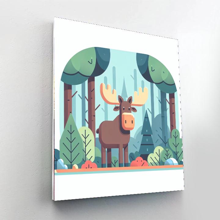 Friendly Moose Woodland Numbered Painting Kits