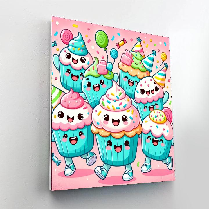 Dancing Cupcake Friends Painting By Numbers Kit