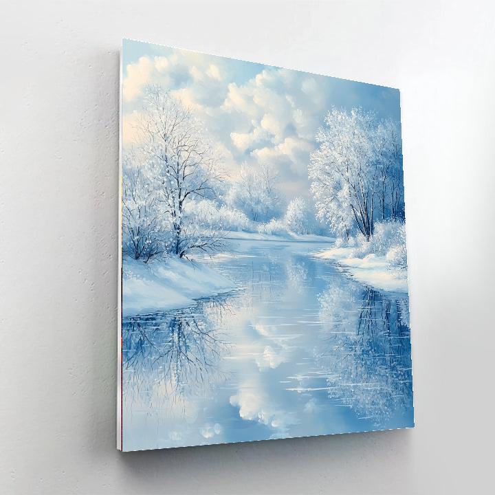Isaac Levitan Inspired Frosted Reflections  Paint By Number