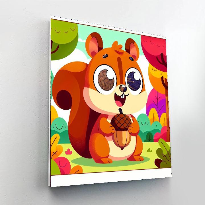 Charming Little Squirrel Number Painting