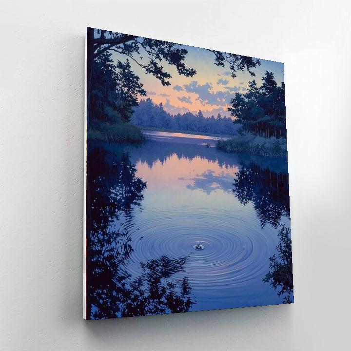 Utagawa Hiroshige Inspired Silken Evening Waters  Number Painting