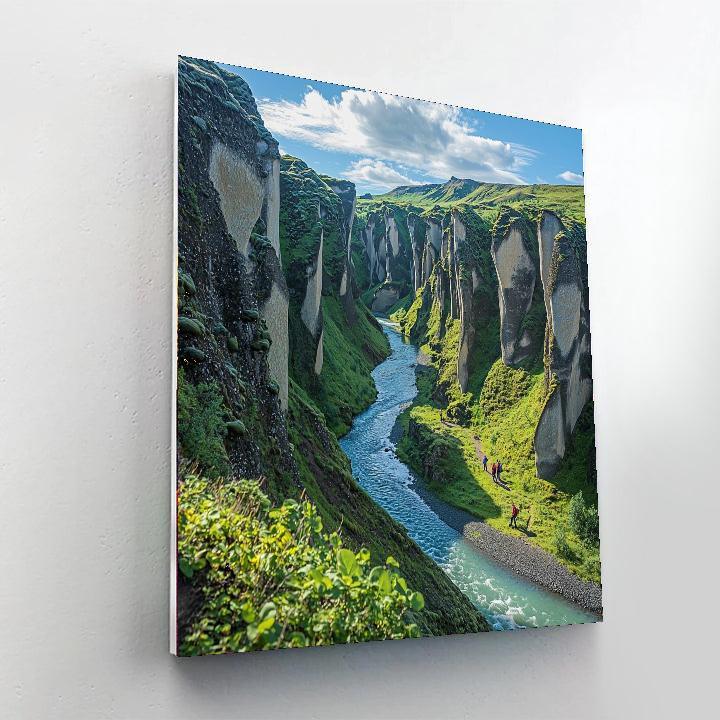 Fjaðrárgljúfur Canyon Painting Number Kit