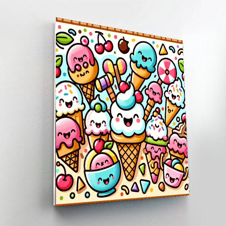 Giggly Ice Cream Treats Numbered Painting Kits