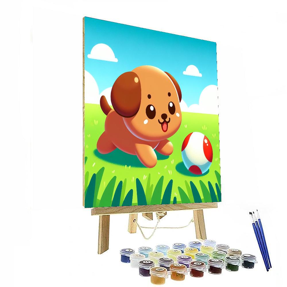 Puppy's Playful Adventure DIY Paint By Numbers