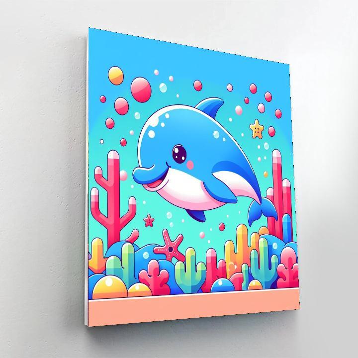 Whimsical Dolphin Paint By Numbers Art