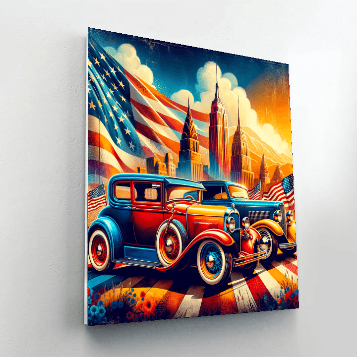 Retro Vintage Cars Paint By Numbers Kits