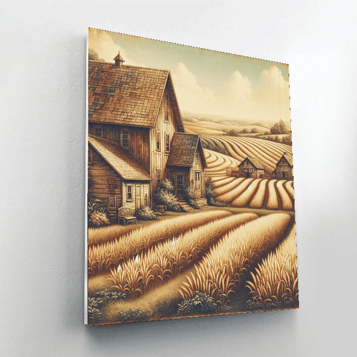 Vintage Farmhouse Scene Paint By Numbers Kits