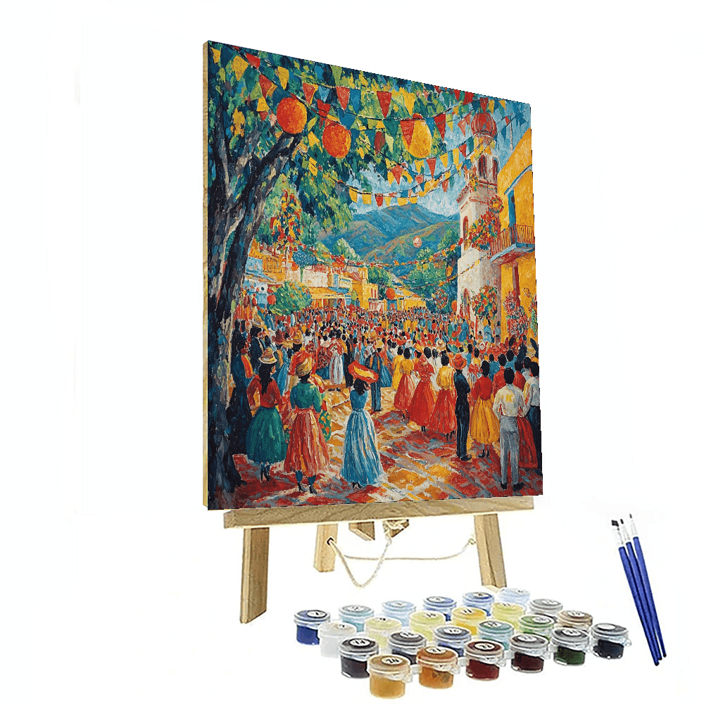 Diego Rivera Inspired Colorful Fiesta  Paint By Number