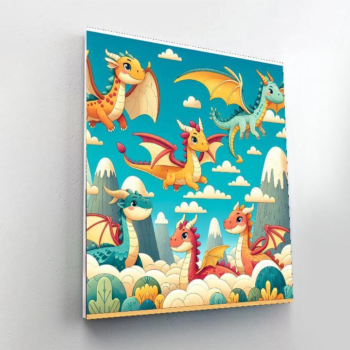 Fantastic Flying Dragons Numbered Painting Kits