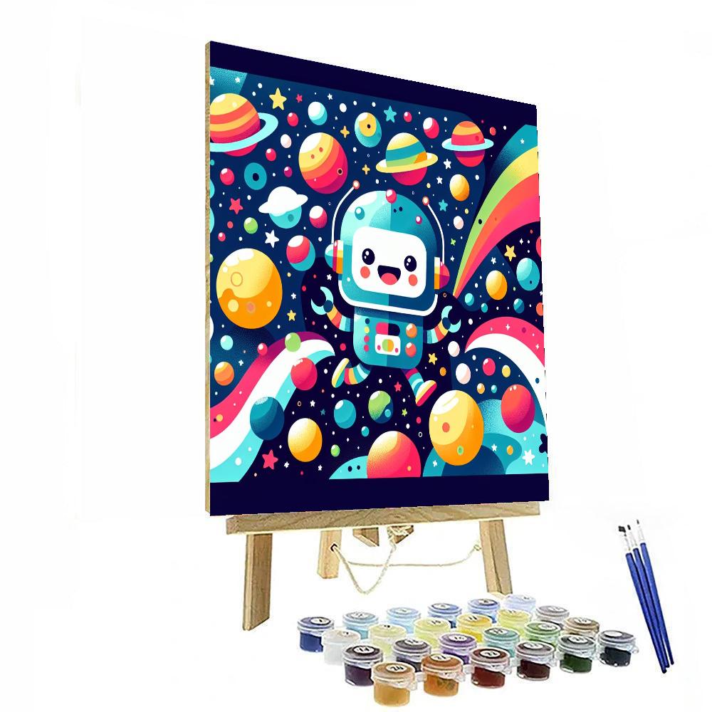 Space Robot Exploration Painting Number Kit