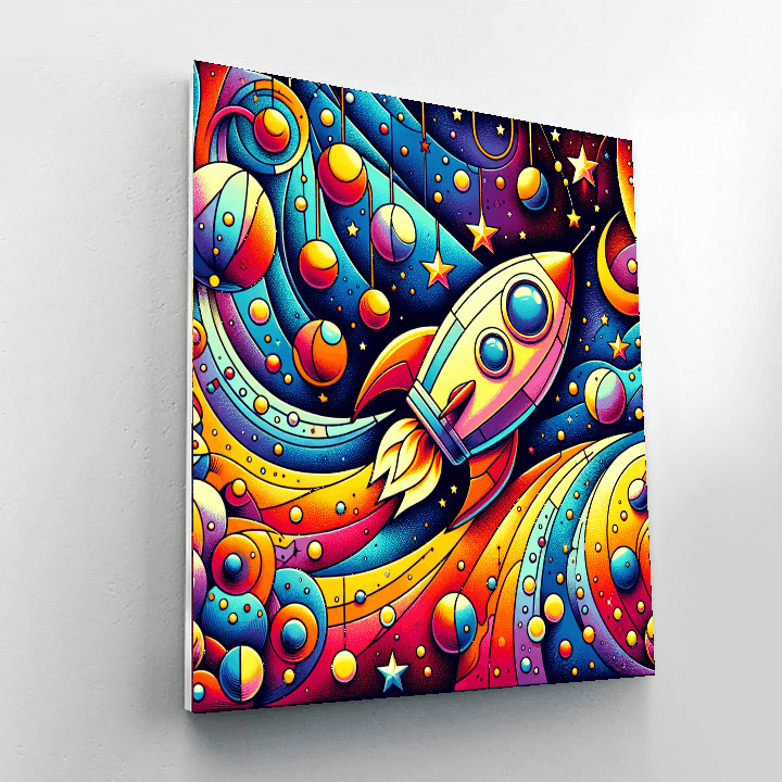 Roaring Rocket Ride Number Painting