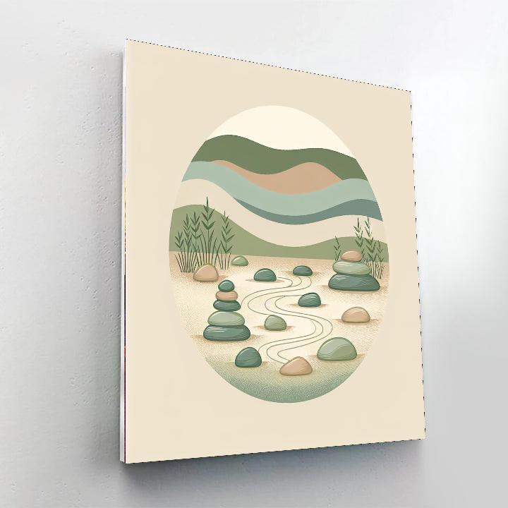 Meditative Rock Garden DIY Paint By Numbers