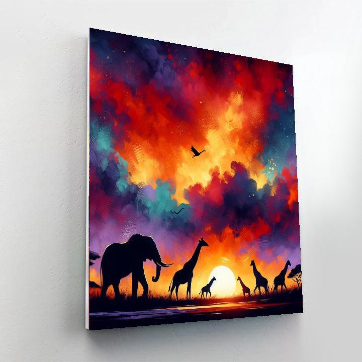 Majestic Savannah Silhouettes Paint By Numbers Kits