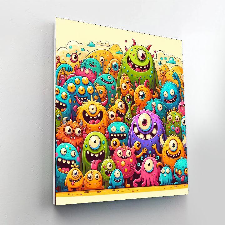 Friendly Monster Playdate Paint By Numbers Art