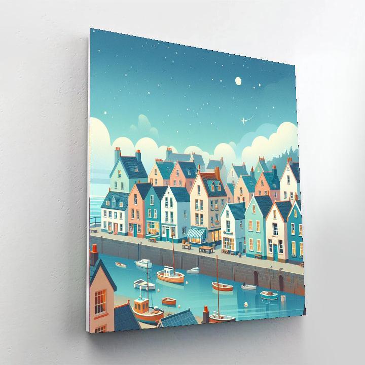 Historic Coastal Town DIY Paint By Numbers