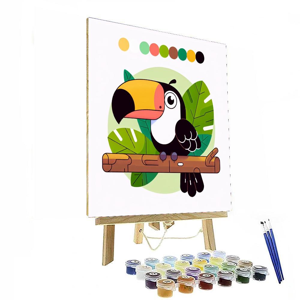 Vibrant Tropical Toucan Number Painting