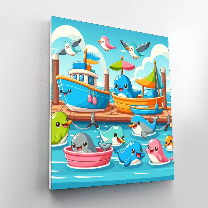 Happy Harbor Hustle Number Painting