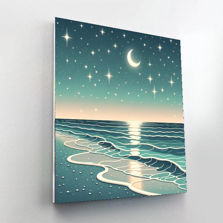 Seaside Starlight Stroll Paint By Numbers Art