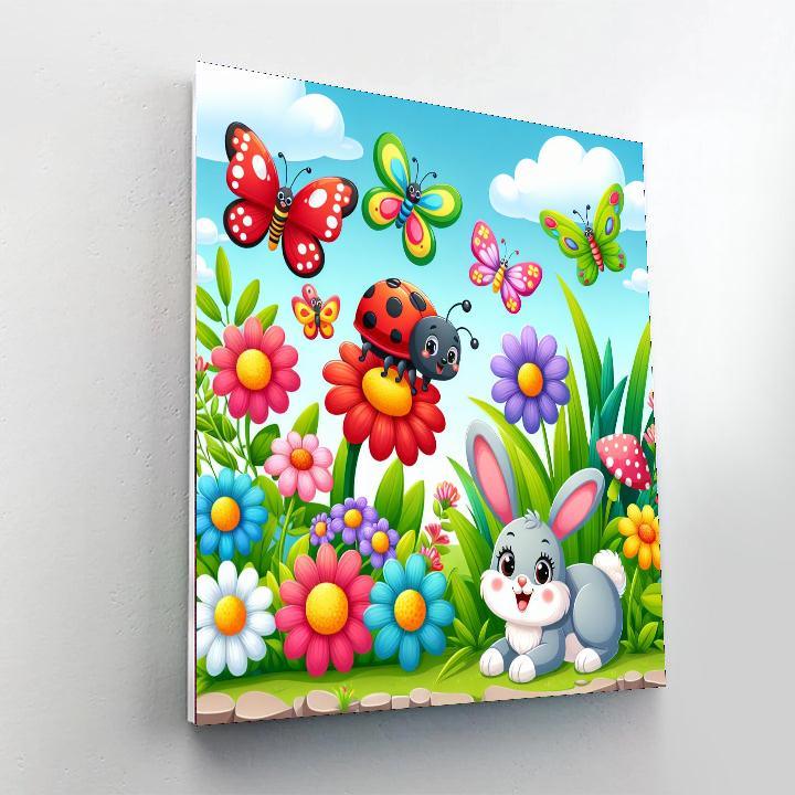 Whimsical Garden Of Critters Painting By Numbers Kit