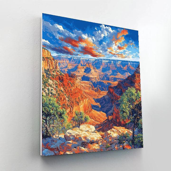Traditional Landscape Art Style Inspired Majestic Canyon  Paint By Numbers Kits