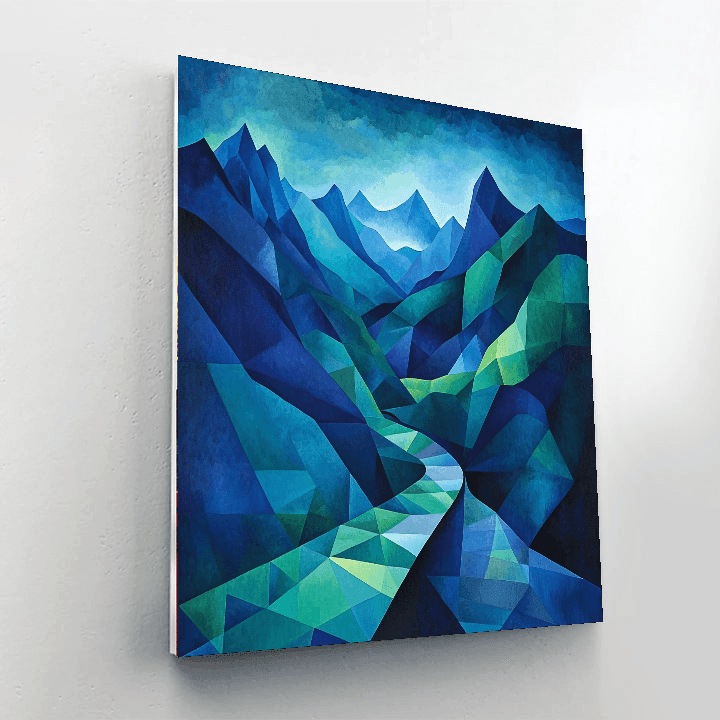 Wassily Kandinsky Inspired Abstract Mountain Vista  Paint By Number