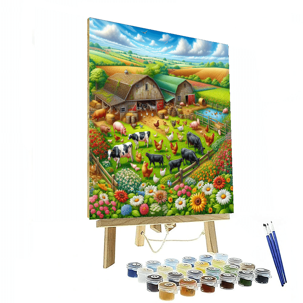 Cheerful Farm Life Number Painting