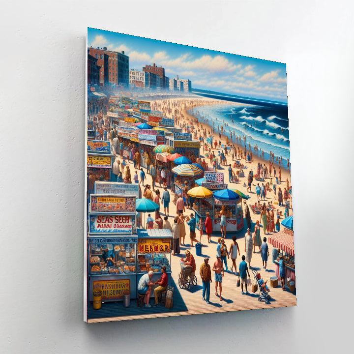 Lively Beach Boardwalk Painting By Numbers Kit