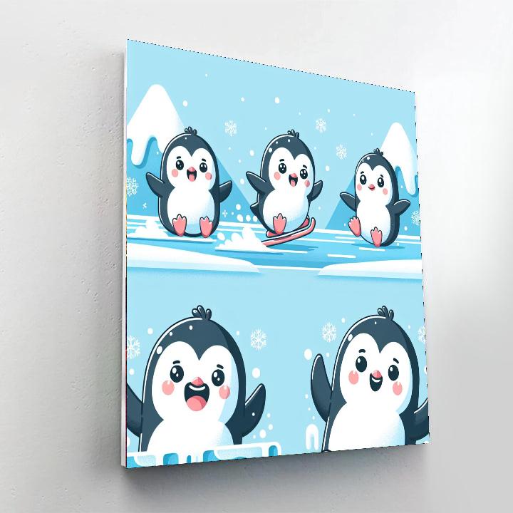 Penguin Ice Playground Painting By Numbers Kit