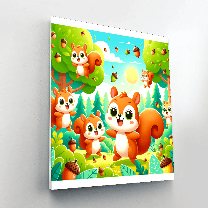 Playful Squirrels DIY Paint By Numbers