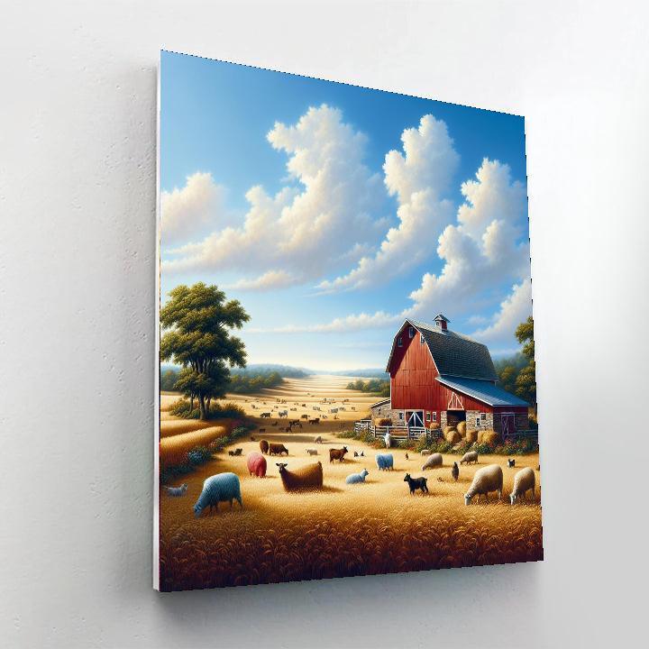 Rustic Barnyard Tranquility Painting Number Kit