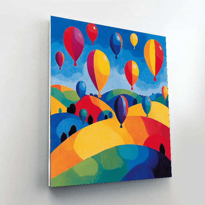 Paul Klee Inspired Colorful Balloon Fiesta  Paint By Number