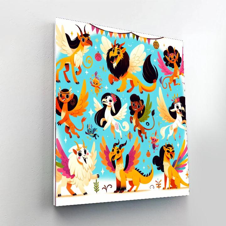 Fantasy Fauna Fiesta Paint By Numbers Art