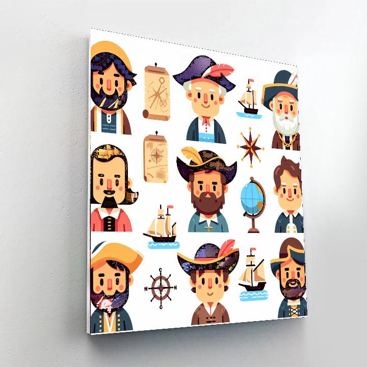 Historical Explorers Number Painting
