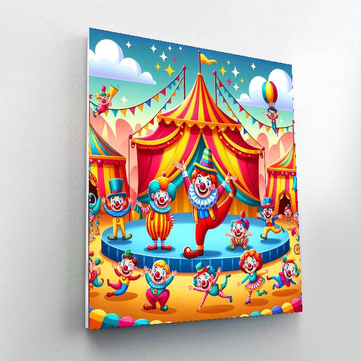 Cheerful Circus Performers Numbered Painting Kits