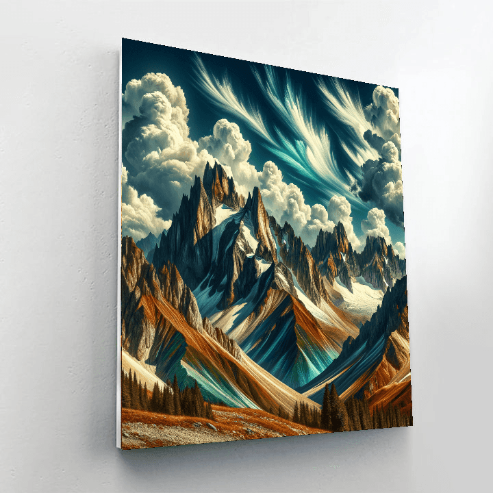 Bold Mountain Peaks Paint By Numbers Art