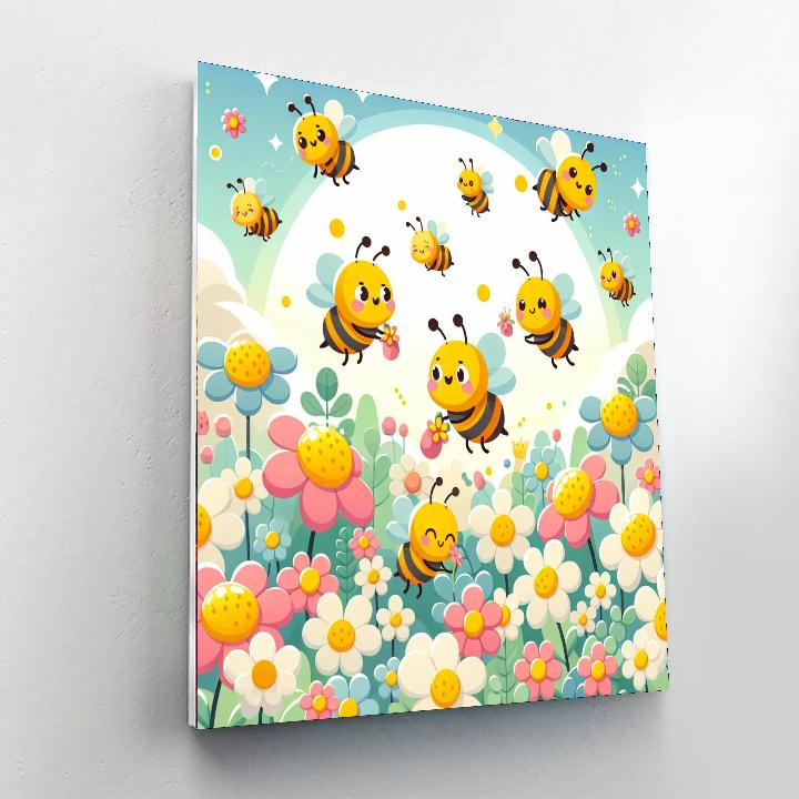 Busy Bees In The Meadow Numbered Painting Kits