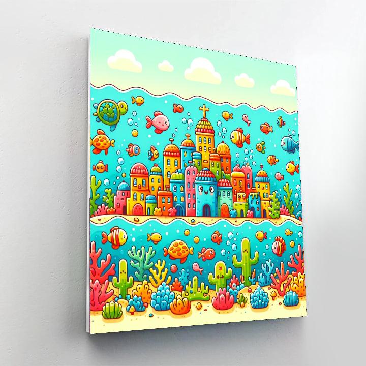 Underwater Cityscape Adventure Painting By Numbers Kit
